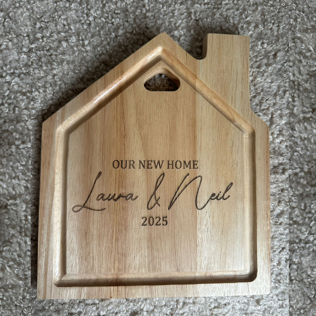 Personalised Wooden "New Home" Engraved Board