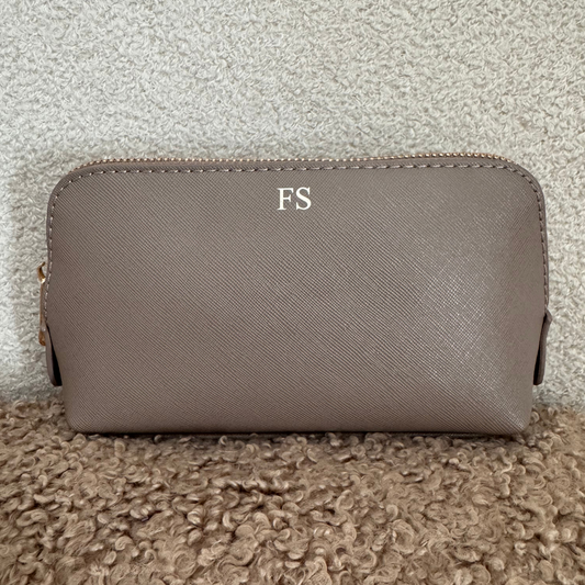 Personalised Taupe Cosmetic Bag – Medium & Large