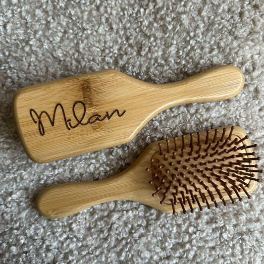 Personalised Engraved Bamboo Hair Brush