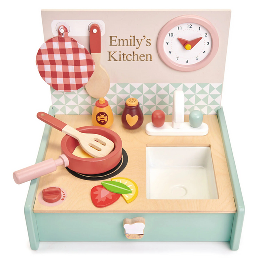 Personalised Engraved Wooden Fold-Away Kitchenette