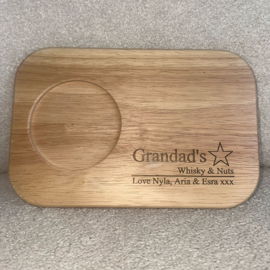 Personalised Engraved Snack & Drink Board – For Grandad or Dad