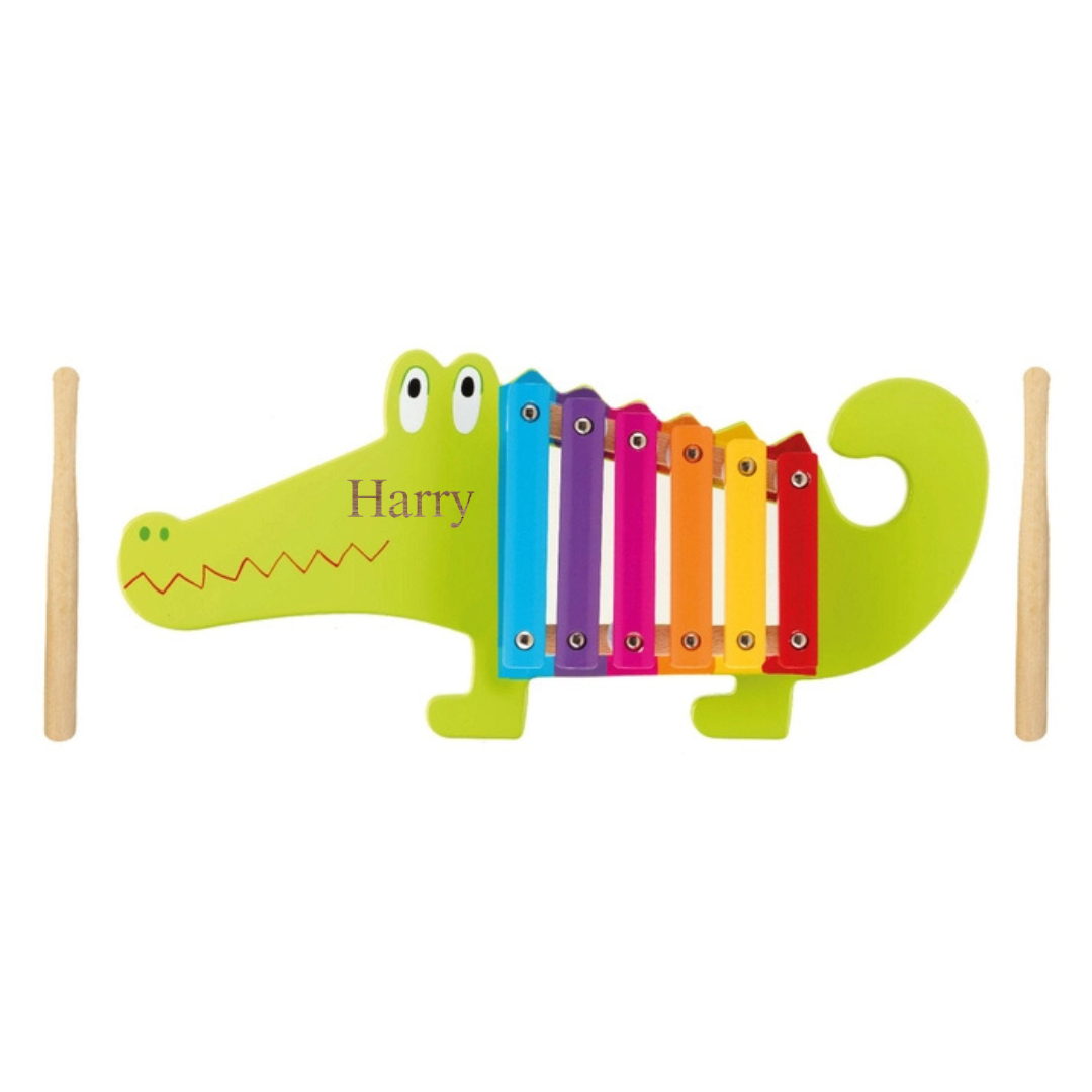Personalised Engraved Wooden Crocodile Xylophone