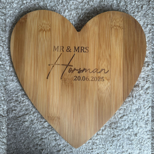 Personalised Engraved Heart Board – Anniversary or Wedding