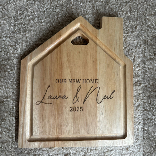 Personalised Wooden "New Home" Engraved Board