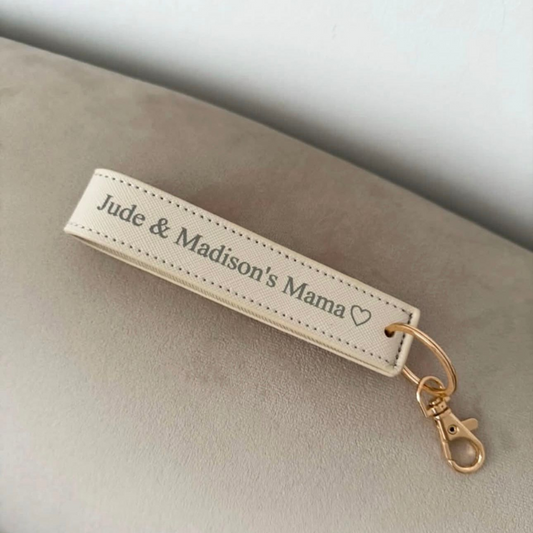 Personalised Engraved Wristlet Keyring - Oyster