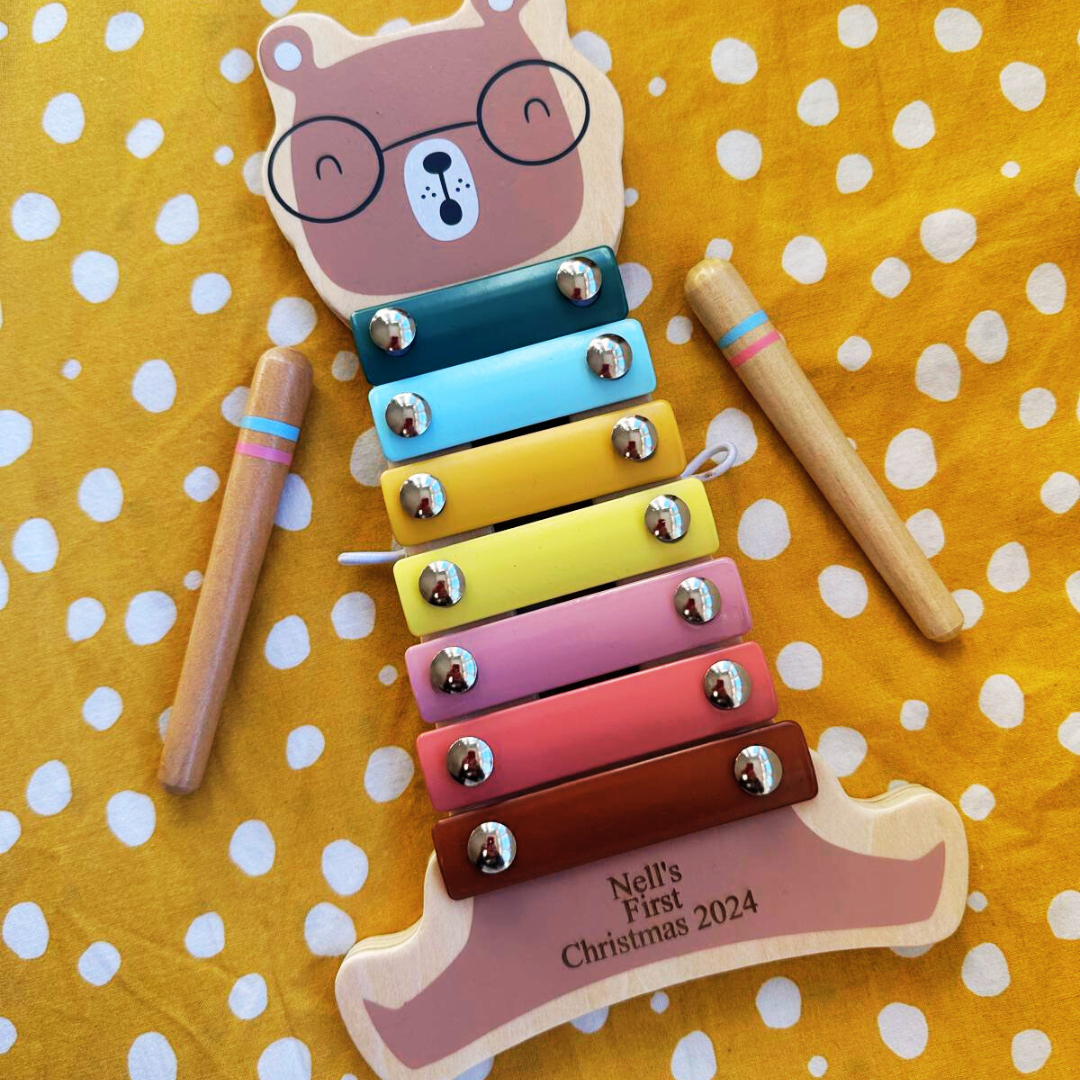 Personalised Engraved Bear Xylophone